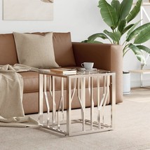  Coffee Table Silver, Marble Stainless Steel, Tempered Glass Medium - $3,035.06 MXN