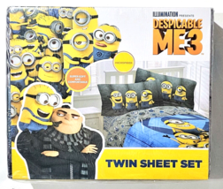 Illumination Presents Despicable Me 3 Twin Sheet Set One Fitted Flat And... - £33.03 GBP
