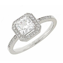 3.45ct Imitación Diamante Anillo Compromiso Boda 14K Chapado en Oro Blanco Plata - £155.71 GBP