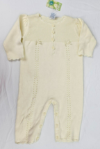 Vintage 2003 Gymboree Holiday Magic Cream Ivory Sweater Knit Heirloom Romper 6-9 - £39.56 GBP