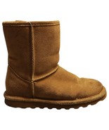 Bearpaw Winter Snow Boot Youth Size 6 Brown Suede Logo Faux Fur Lined Ro... - $27.69