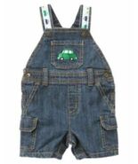 GYMBOREE AUTO BABY DENIM CAR SHORTALL OVERALLS 6-12 NWT - $12.82