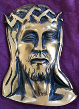 Vintage Heavy Solid Bronze Cast Jesus Church Religious Christian Wall Decor 9&quot; - £279.76 GBP