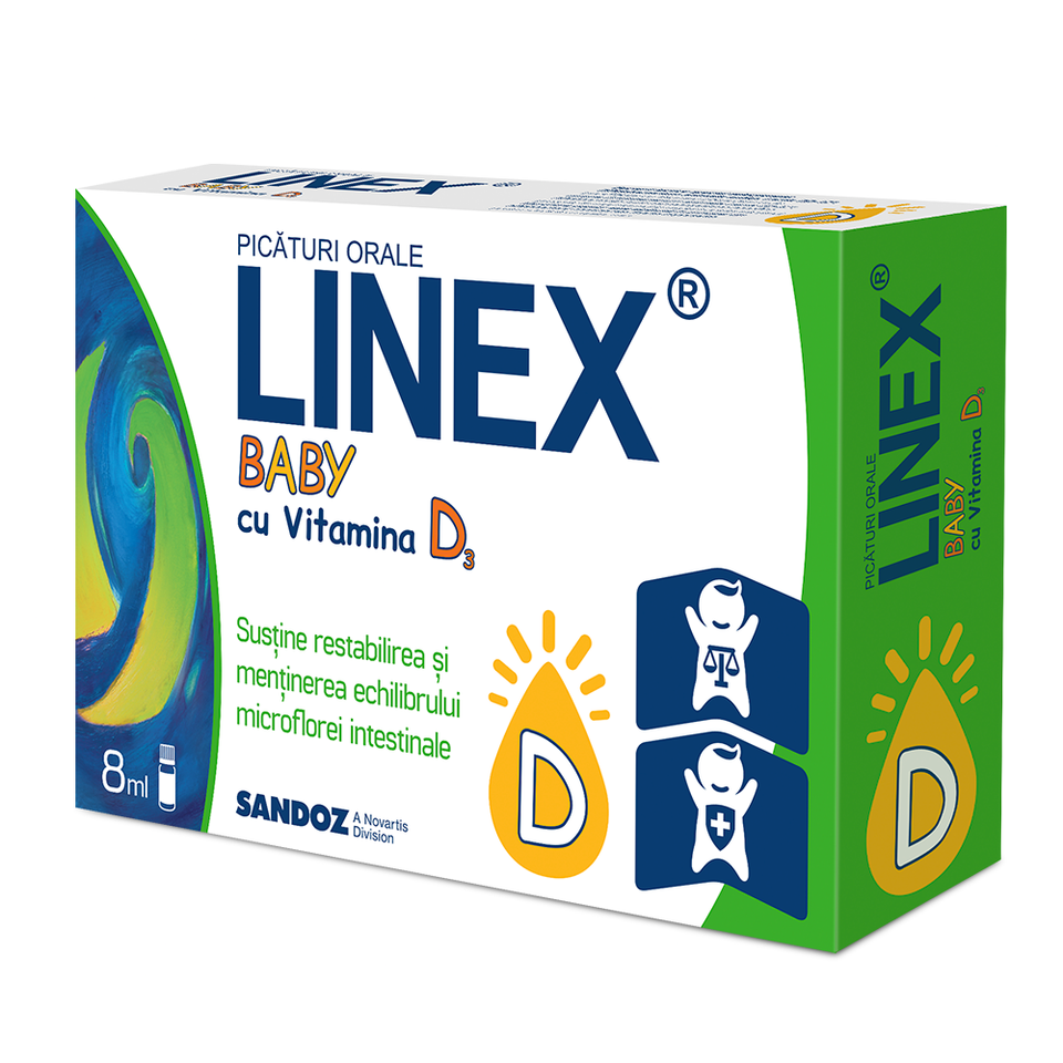 LINEX BABY Drops 8 ml with D3 Vitamin Bifidobacterium Animalis SANDOZ - $38.51