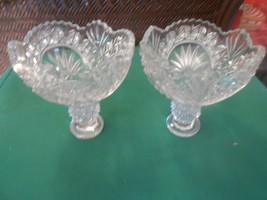 Beautiful Pair of Crystal Candle Holder Bowls - £12.29 GBP