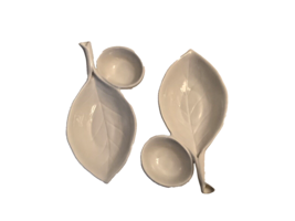 POTTERY BARN Set Of Two Olive Dishes Divided White Ceramic Excelent Unused Cond - £28.96 GBP