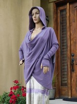 Hooded Tunic Length Top by Athleta (Purana Wrap Sweatshirt) S, violet color, NWT - £45.01 GBP