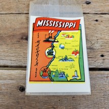 Vintage Mississippi Travel Decal Water Transfer Sticker State Map - £7.36 GBP