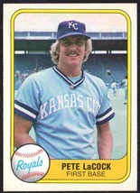 Kansas City Royals Pete LaCock 1981 Fleer Baseball Card #47 nr mt - $0.50