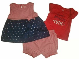 Carters Infant Girls Patriotic Mommys 4th of July 3pc Baby Outfit Set 12M,18M (P - £8.30 GBP
