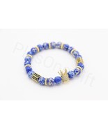 Royal Blue Imperial Emperor Stone Charm Stretch Bracelet - $19.19 CAD