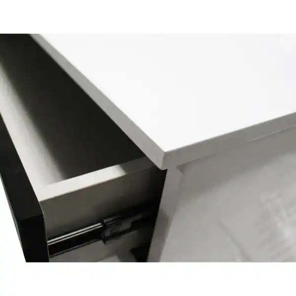 Modern 2-Drawer Nightstand | White/Black Lacquer Bedroom Bedside Table Item image 4