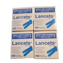 4 Med-Care Diabetic Medical Supplies Ultra Fine 30 Gauge Blue Lancets 40... - $56.06