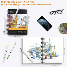 Mix Media Pad 10&quot;X7.6&quot; Mixed Media Art Sketchbook, 120 LB/200 GSM Heavyweight Pa - £21.62 GBP