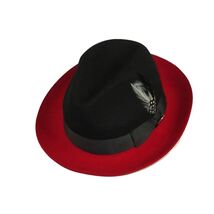 Men BENTLY Hat Australian Wool Fedora Damien Collection DM750 Black/Red image 2