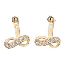 Cubic Zirconia &amp; 18K Gold-Plated Infinity Ear Jackets - £10.21 GBP