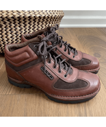 310 Motoring Wraith Chocolate Brown Leather Ankle Boots Lace Up 11 - $74.40 CAD