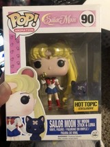 Funko Pop! Animation Sailor Moon #90 w/Moon Stick &amp; Luna - Hot Topic Exc... - $93.49