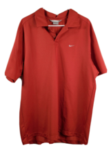 Nike Polo Shirt Mens Size Large Red Short Sleeve Collared Logo Slit Pullover - £11.54 GBP