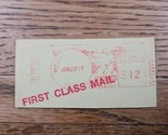 US Mail Post Meter Stamp Mount Pleasant Iowa 1977 Cutout USPS First Clas... - £2.96 GBP
