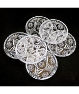 Anchor Hocking Early American Prescut EAPC 6 Glass Coasters Vintage 1960s JRB