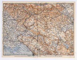 1910 Antique Map Of Western Slovenia Carniola / AUSTRIA-HUNGARY Empire / Italy - £23.21 GBP