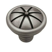 PBF520Y-BSP 1 3/8&quot; Pie w/ Rings Brushed Satin Pewter Cabinet Drawer Knob... - £7.85 GBP