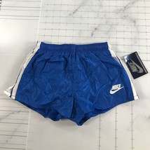 Vintage Nike Running Shorts Boys Medium Shiny Blue White Stripes Mesh Lined - $74.55