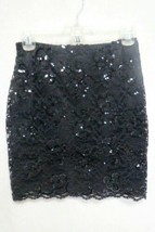 Cache Black Lace Sequin Skirt Size Small - £18.82 GBP