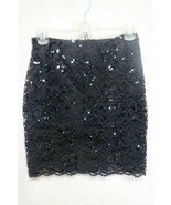 Cache Black Lace Sequin Skirt Size Small - £18.63 GBP