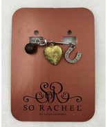 Longaberger So Rachel Scion Pin with Charms Heart Locket New - £4.93 GBP