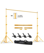 10x8.5ft Gold Backdrop Stand Kit, Adjustable Photo Studio Frame-by HYJ-I... - €33,55 EUR