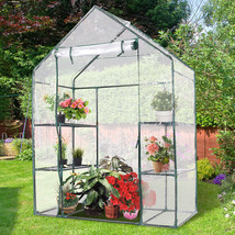 Portable 4 Shelves Walk In Greenhouse Outdoor 3 Tier Green House New - $114.57