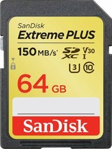 SanDisk - Extreme PLUS 64GB SDXC UHS-I Memory Card - $18.70