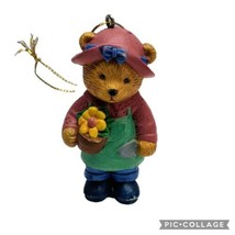 Vintage 1996 Hobby Teddy Bear &quot;Gardener&quot; 2.75&quot; Avon Christmas Ornament 9... - $5.91