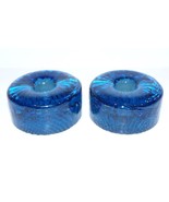 PAIR MCM JAROSLAV SVOBODA KARLOV CZECH REPUBLIC BLUE GLASS TAPER CANDLE ... - €85,38 EUR