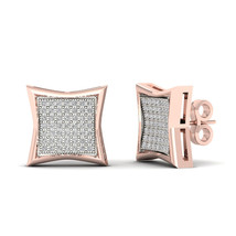 10K Rose Gold 1/3ct TDW Diamond Cluster Stud Earrings - £299.02 GBP