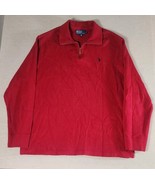 Vintage Polo Ralph Lauren XL Pony Red 1/4 Zip Sweater Mens 100% Cotton - $36.00