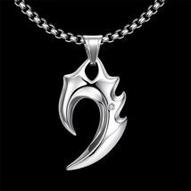 Wolf Tooth Garra Pendant Necklace Men Stainless Steel Box Chain Punk Roc... - $9.90