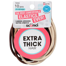 Scunci Elastics Browns Tans 10 Pieces Extra Thick Hair Larger Opening #7... - $10.22