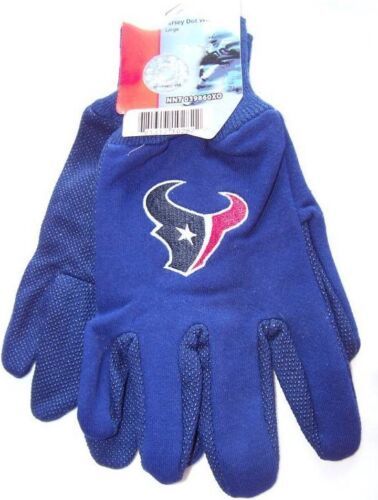 Primary image for Work Gloves Houston Texans Mens One Size Blue Logo Garden New Adult OSFM