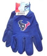 Work Gloves Houston Texans Mens One Size Blue Logo Garden New Adult OSFM - £8.08 GBP