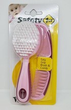 New Safety 1st Easy Grip Brush and Comb Set Hospital&#39;s Choice Soft Bristles Pink - £6.37 GBP