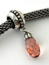 Brighton Dream Drop Charm JC327C, Silver Finish, Rose-Peach, New - £16.80 GBP