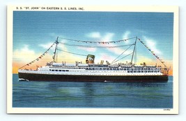 Postcard SS St. John  Ocean Liner Passenger Cruise Ship On Eastern SS Lines - £3.95 GBP