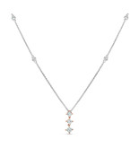 Princess 0.77ct Natural Diamonds Pendant Necklace 18K Solid Rose Gold G VS2 - £1,650.08 GBP