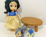 Disney Animators Collection Snow White Mini Doll Playset figures chipmun... - $12.86