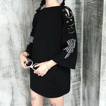 Harajuku Woman&#39;s Fashion Print Ring T-shirt Girl Loose Short Sleeve Dress - $21.99