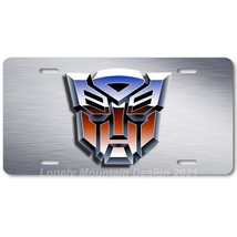 Transformers Autobot Art on Gray FLAT Aluminum Novelty Auto License Tag Plate - £14.42 GBP