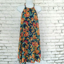 American Eagle Outfitters Dress Womens Medium Blue Floral Braided Open Back Mini - £15.97 GBP